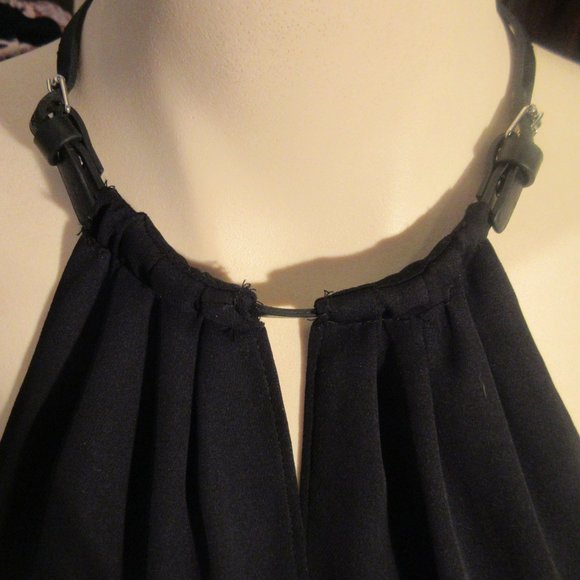 Michael Kors Collection  Black  Top  with Belt  Zipped on back Lined  Large - Picture 6 of 11